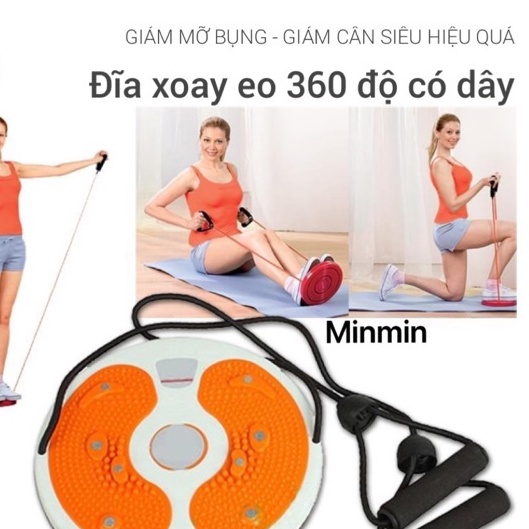 Đĩa xoay eo tập thể dục 360 độ có dây cân bằng cao cấp - Giảm mỡ bụng, giảm cân hiệu quả