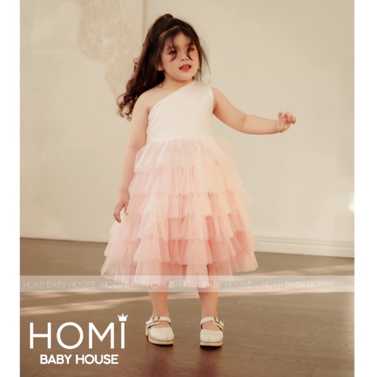 Váy công chúa Yuri cho bé gái  HOMI BABY HOUSE đầm công chúa chéo vai Ombre tầng cho bé gái dự tiệc dạo phố