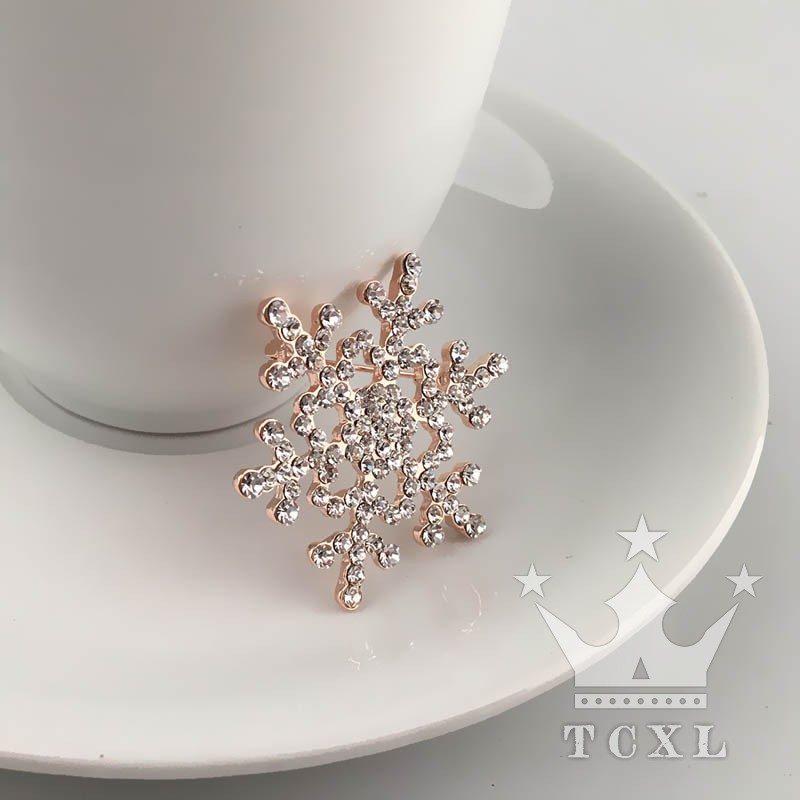 Trâm cài áo hình hoa tuyết đính đá thời trang thanh lịch dành cho nữ