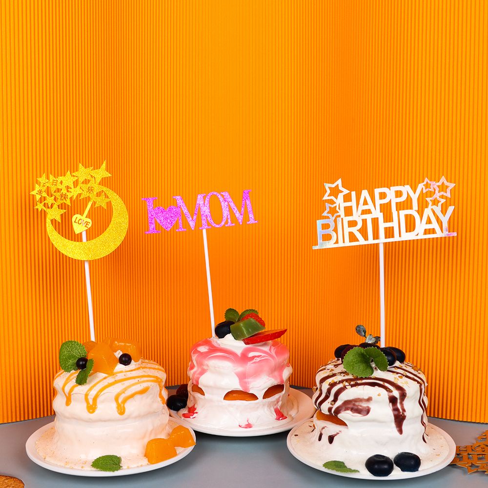 Set 2 Phụ Kiện Cắm Trang Trí Bánh Kem Chữ Happy Birthday Xinh Xắn