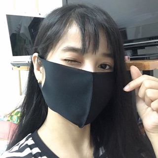 Khẩu trang vải 3d poly su - MÀU ĐEN