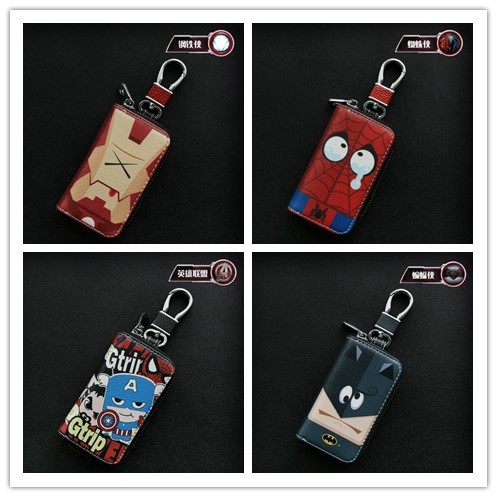 Vỏ Da PU Hình Siêu Anh Hùng Marvel Bảo Vệ Chìa Khóa Xe Hơi