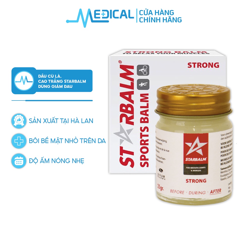 Cao trắng xoa bóp STARBALM 25G dùng trong và sau khi chơi thể thao - MEDICAL