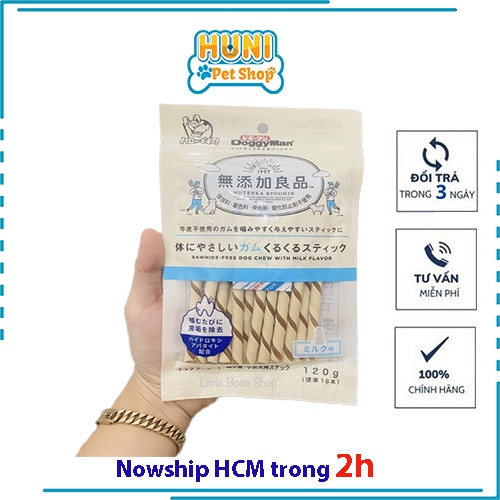 QUE GẶM HƯƠNG SỮA LOẠI DÀI - DoggyMan (120g) Xương gặm cho chó 13 thanh