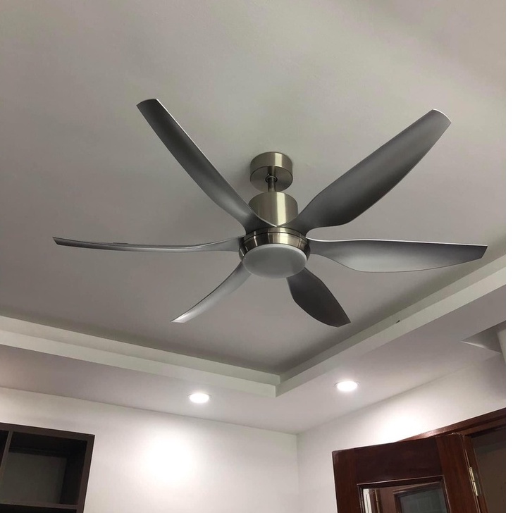 Quạt trần đèn,Quạt trần trang trí 6 cánh lõi đồng,Đèn LED 3 chế độ sáng tích hợp điều khiển lắp phòng khách-ngủ-bếp