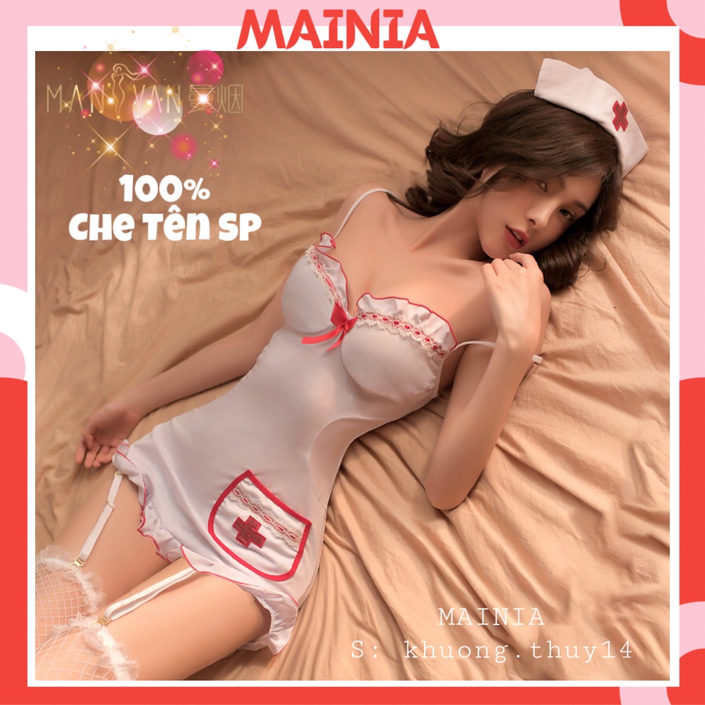 Đầm Ngủ Váy Ngủ Cosplay Cô Y Tá Sexy Quyến Rũ Gợi Cảm Mainia Shop