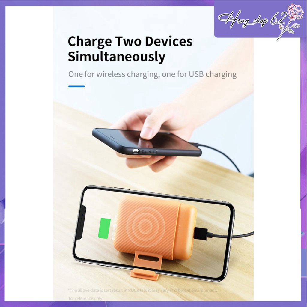 Pin Sạc dự phòng không dây P51 Mini chính hãng Rock 10.000mAh