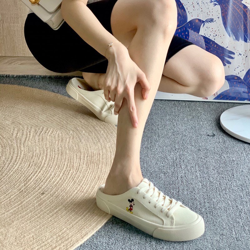 giày nữ đẹp sneaker thể thao đạp gót mickey giày đẹp cao cấp màu trắng đế bằng form siêu đẹp hot 2021 | BigBuy360 - bigbuy360.vn
