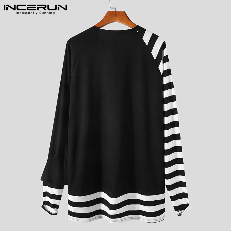 Áo INCERUN Tay Dài Họa Tiết Kẻ Sọc Cá Tính Cho Nam | BigBuy360 - bigbuy360.vn