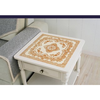Combo Khăn trải bàn ren hoa vuông 50x50cm và 50x110cm