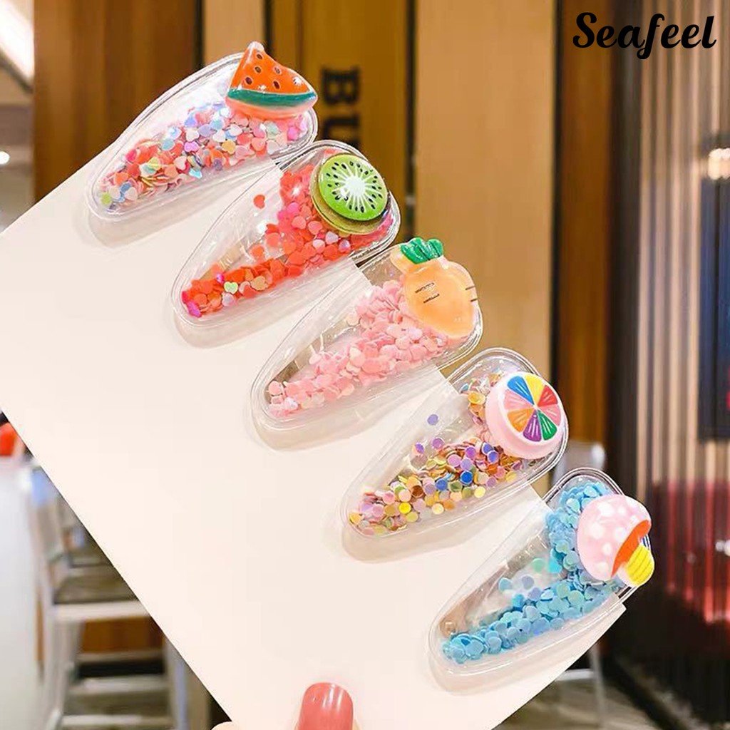 Kẹp Tóc Hình Trái Cây Trong Suốt Dễ Thương Cho Bé Gái