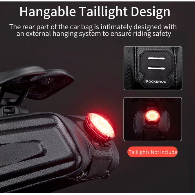 ROCKBROS1.7L Bicycle Bag Waterproof Rear Large Capatity Quick Release Seatpost Shockproof Double Zipper Rear Bag