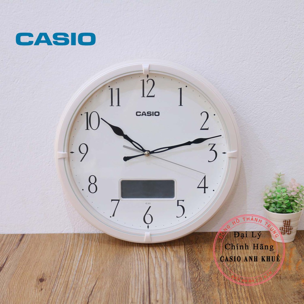 Đồng hồ treo tường Casio IC-01-7DF màu trắng ngọc