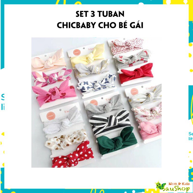 Khăn Tuban, Tuban Cho Bé cao cấp chicbaby cho bé gái từ 0-3 tuổi (Set 3 chiếc)