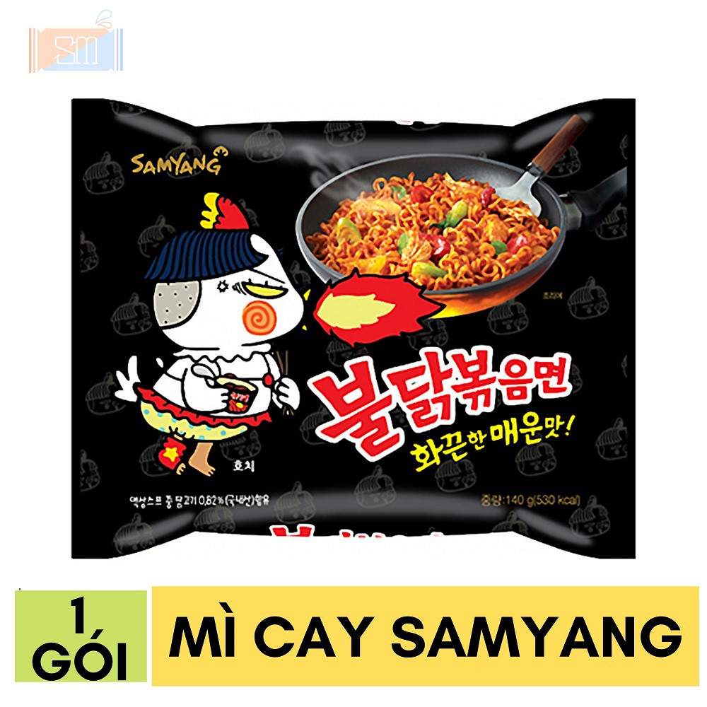 Mì cay Samyang Hàn Quốc, mì gà xào khô Samyang trộn gia vị gói 140gram