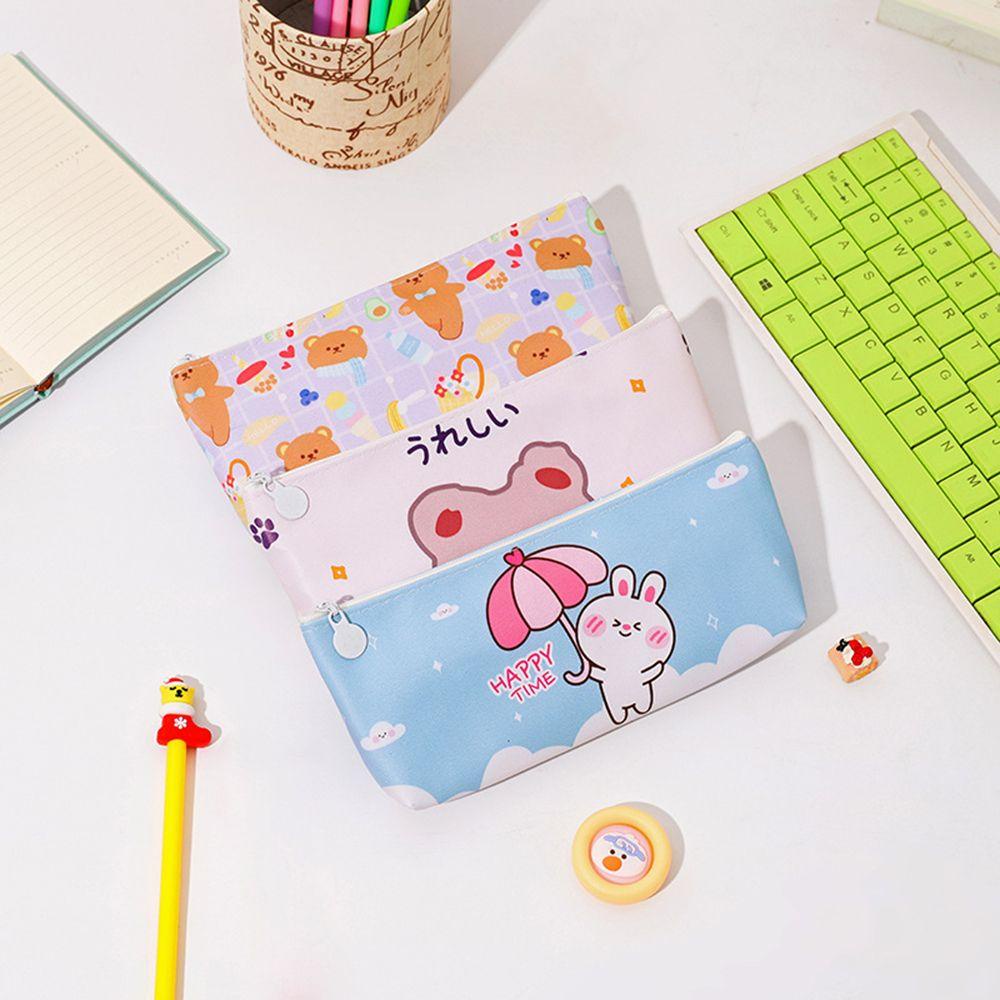 LAYOR1 Pen Bag High Appearance Cartoon Portable Waterproof Wiping Stationery Bag