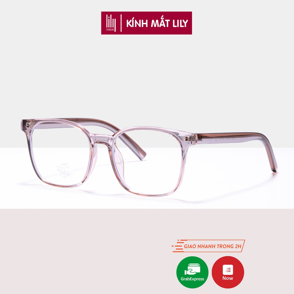 Kính mắt nam nữ Lilyeyewear mắt vuông to chất liệu nhựa dày dặn chắc chắn thời trang 8262