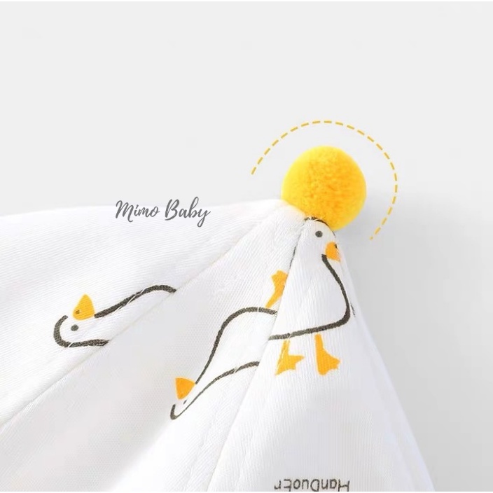 Mũ sơ sinh vải mềm chóp bông in họa tiết dễ thương cho bé MH142 Mimo Baby