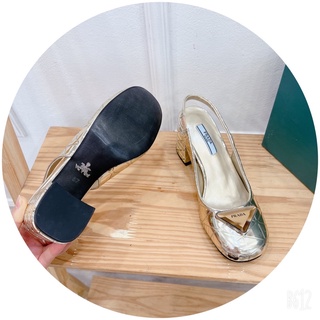 Sandal prada mũi tròn gót trụ fullbox