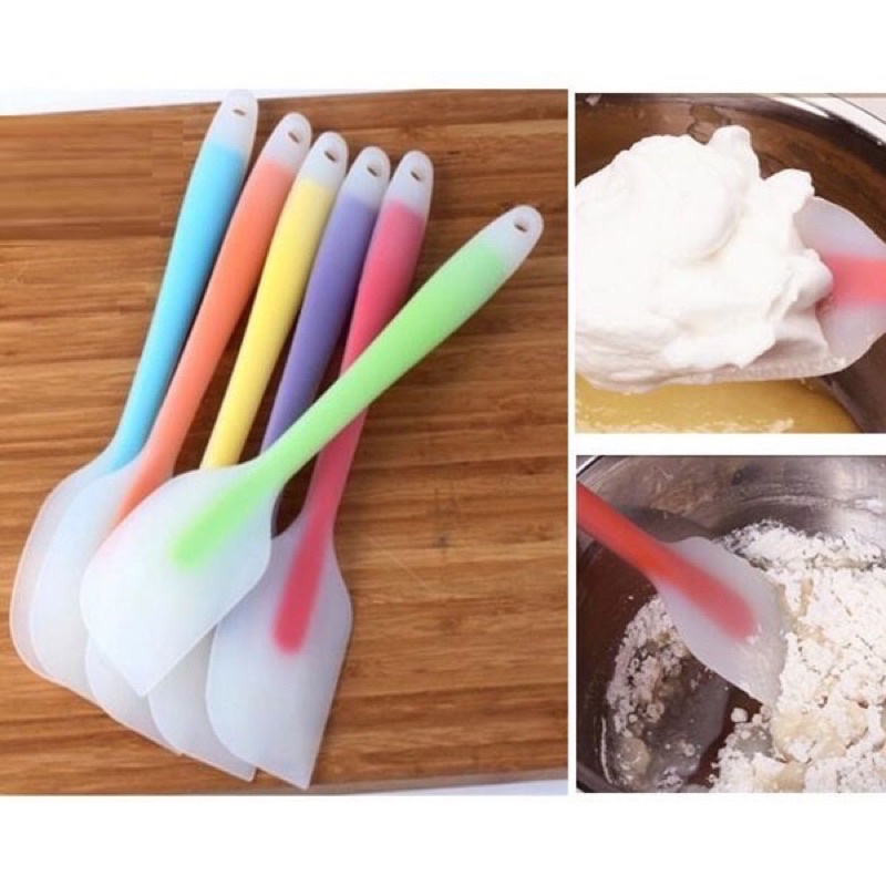 [Dụng cụ làm bánh] Phới Trộn Bột Làm Bánh Silicon, Cây Vét Spatula, phới xào nấu đồ ăn, vá silicon nấu ăn