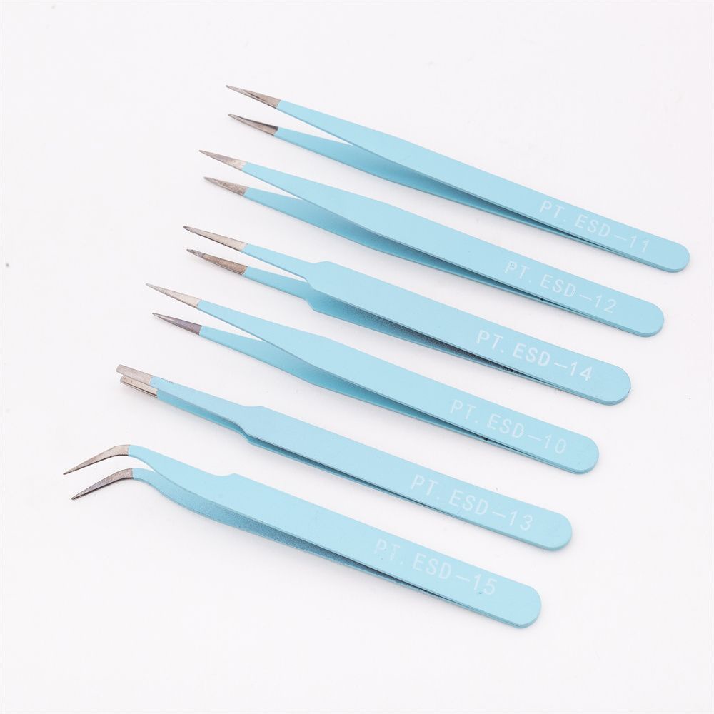 [Hàng mới về] Set 6 nhíp thép không gỉ 1.0mm chống tĩnh điện tự làm đẹp đa năng tiện lợi