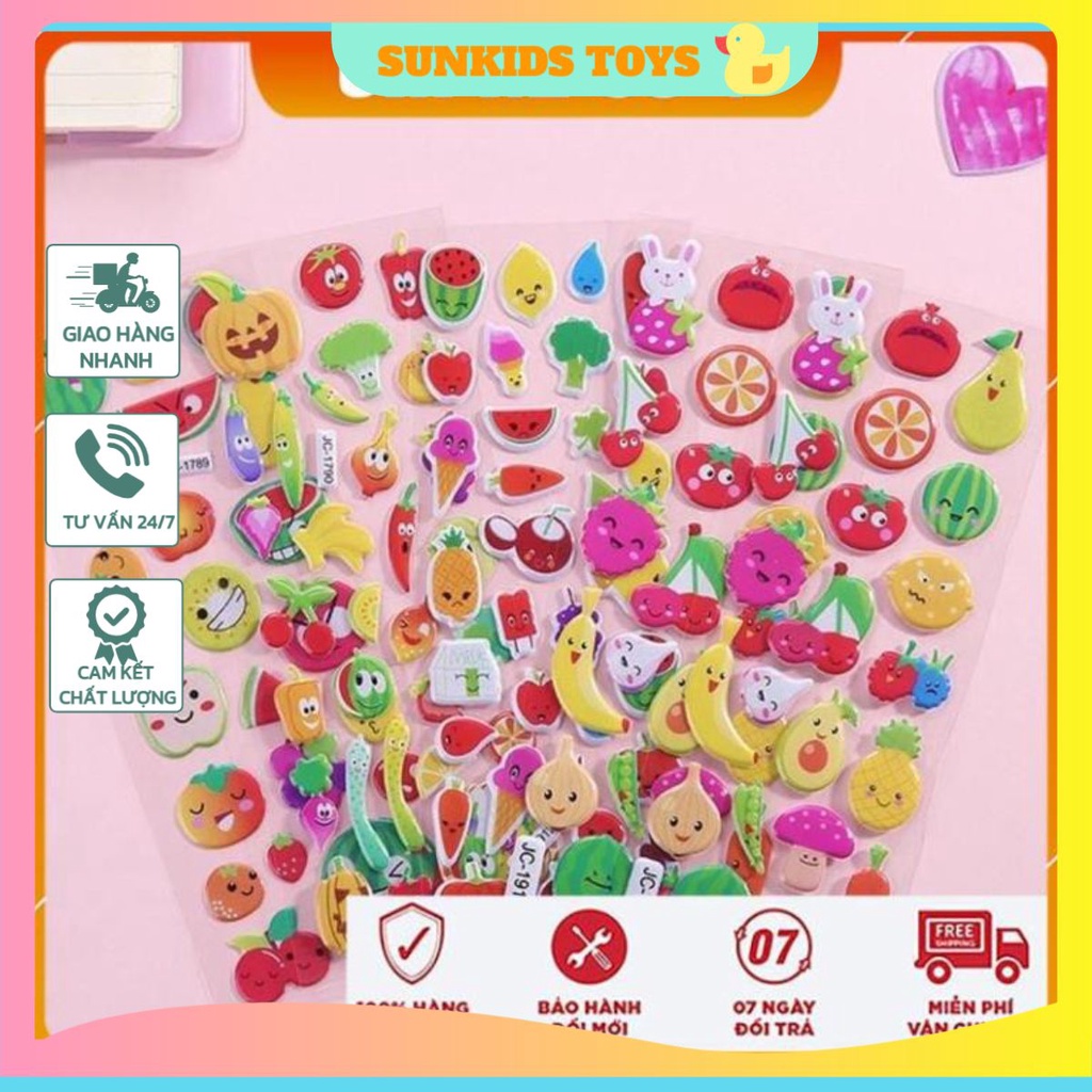 Sticker hoa quả dễ thương cho bé