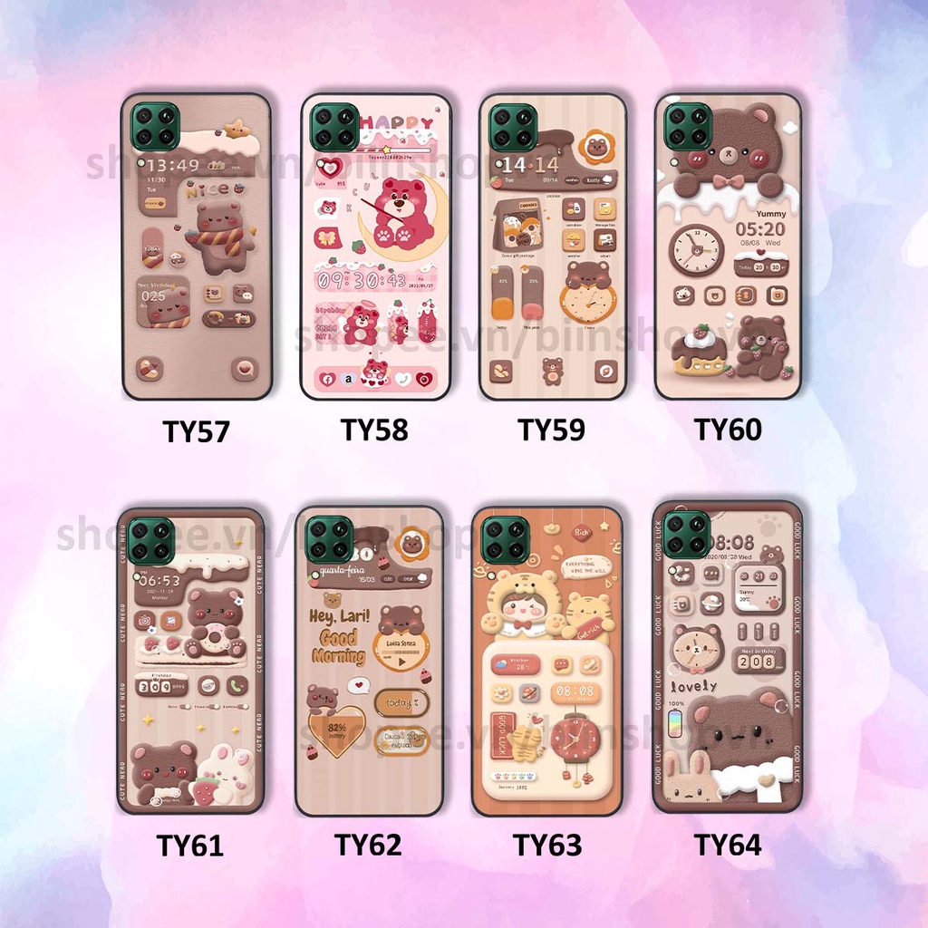 Ốp Huawei Nova 7i in 3D icon gấu nổi siêu xinh, siêu đáng yêu, cá tính phong cách