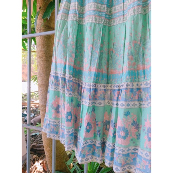 CHÂN VÁY XÔ NHẬT THỔ CẨM XANH BƠ