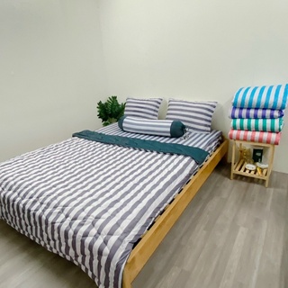 bộ ga thun hàn quốc mẫu sọc ( bộ 4 món)