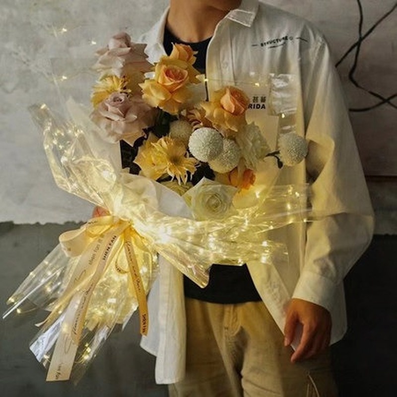 Giấy Bóng Đèn Led Chống Thấm Nước 60X60Cm Trang Trí Bó Hoa Tiện Dụng