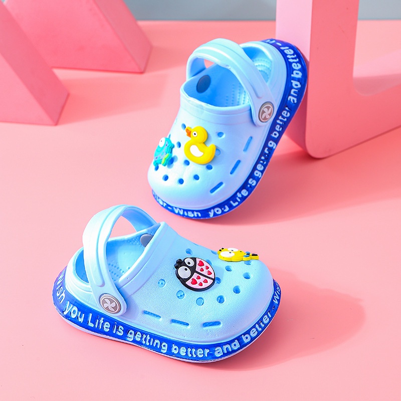Giày Sandal Đế Mềm Đục Lỗ Hở Ngón Họa Tiết Hoạt Hình Thời Trang Mùa Hè Dành Cho Bé Gái 1-3 Tuổi Tập Đi Kèm Theo Phong Cách Mùa Hè