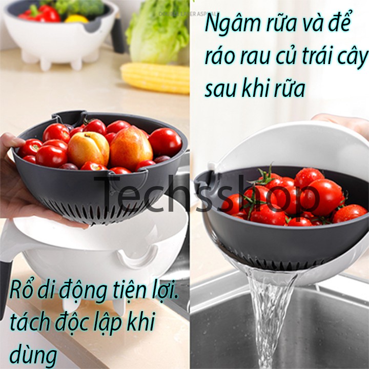 Rổ Cắt Bào Thái Rau Củ Quả Đa Năng 7in1 - Dụng Cụ Nhà Bếp Chế Biến Món Ăn Tiện Lợi