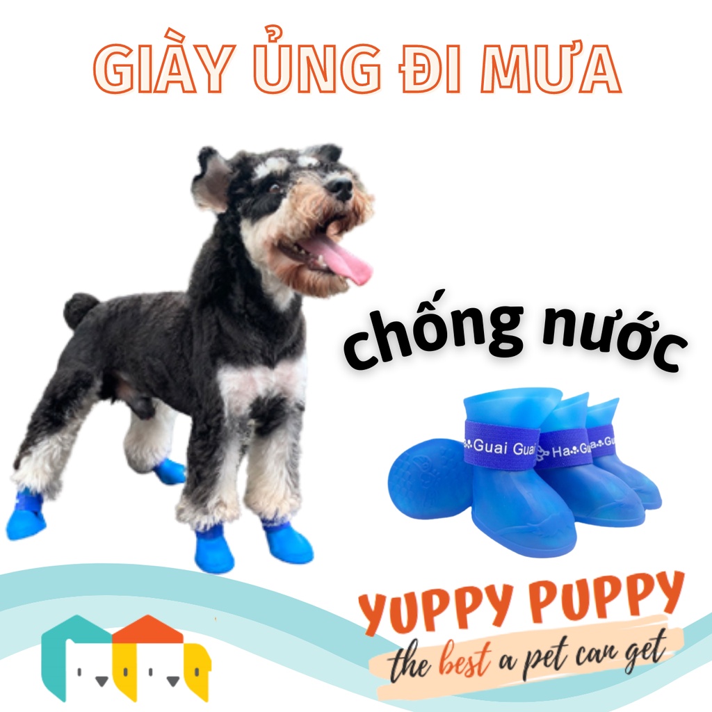 [𝐂𝐎𝐌𝐁𝐎 𝐒𝐀𝐋𝐄] Hipidog giầy ủng chống nước đi mưa cho chó mèo/ Boots shoe waterproof