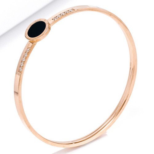 Bộ 2 Vòng Tay Nữ Mặt Tròn Titan Ko Đen TT 2707