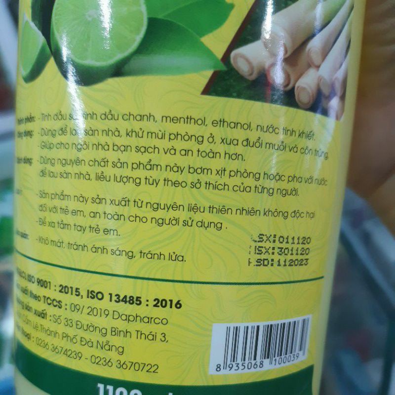 ✅ NƯỚC LAU SÀN BỆNH VIỆN SẢ CHANH 1100ML