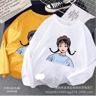 Áo thun thu đông cô gái so cute -LD // hàng sẵn SLL