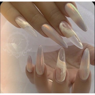 NAILBOX vân đá kim tuyến loang trắng
