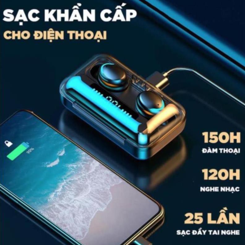 Tai Nghe Bluetooth F9 Pro Max V5.0 Chống Nước Chống Ồn Siêu Bass