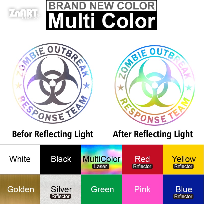 Miếng Dán Trang Trí Xe Hơi/ Xe Máy Hình Zombie Phản Quang Độc Đáo Vui Nhộn