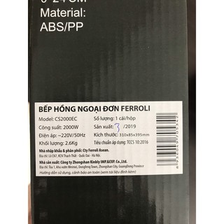 Bếp Hồng Ngoại Ferroli CS2000EC