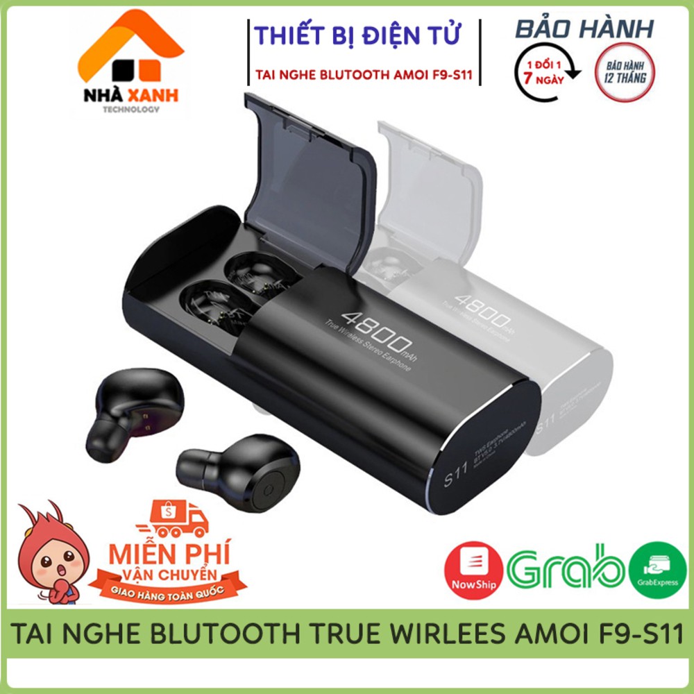 Tai Nghe Bluetooth True Wirelees Amoi F9-S11 Cảm Ứng Vân Tay, Bluetooth 5.0 Cảm Ứng Tự Động Kết Nối, Kiêm Sạc Dự Phòng