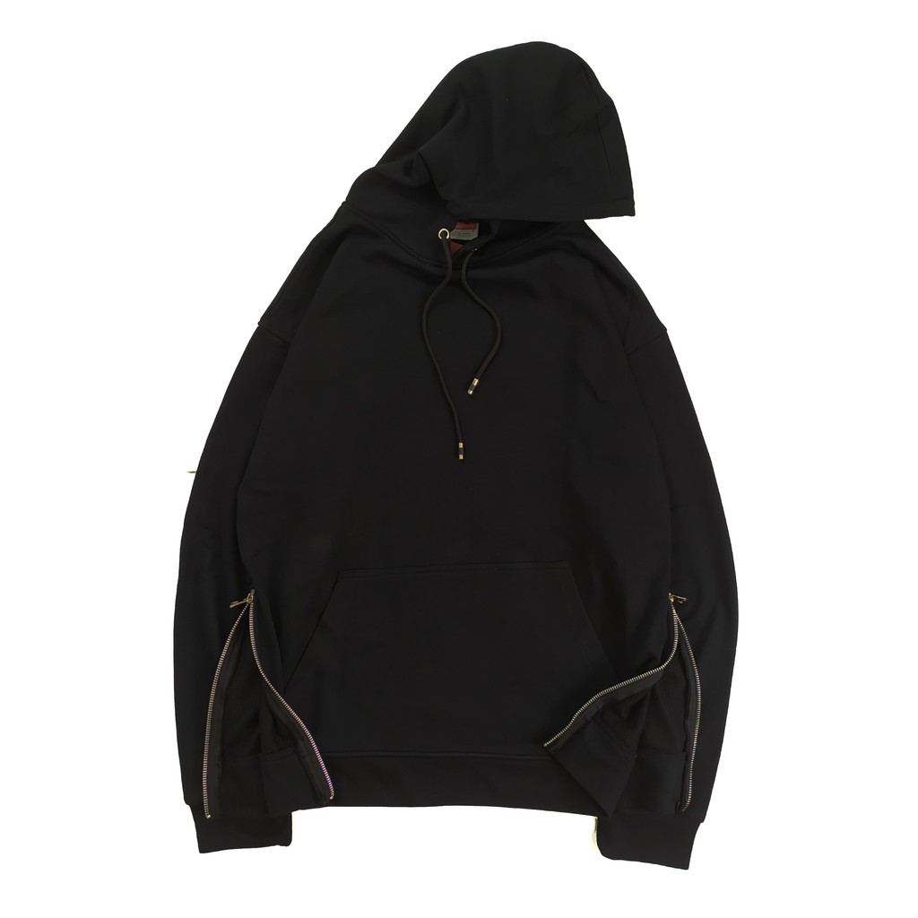 Áo Hoodie Mix Zip Đen