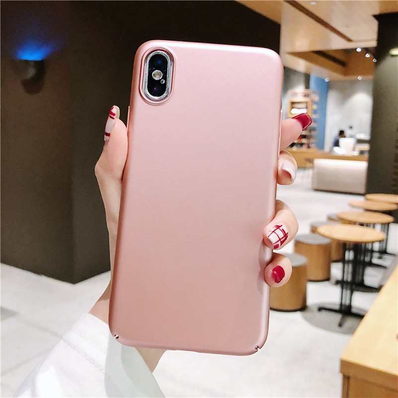 Ốp điện thoại nhám thiết kế màu trơn sành điệu cho iPhone 5S/SE/6/6S/6P/6SP/7/7P/8/8P/X/XS/XR/XS MAX