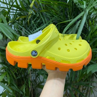 [Tặng 10 stick ] Dép Sục Cá Sấu Xanh Chuối Đế Cam