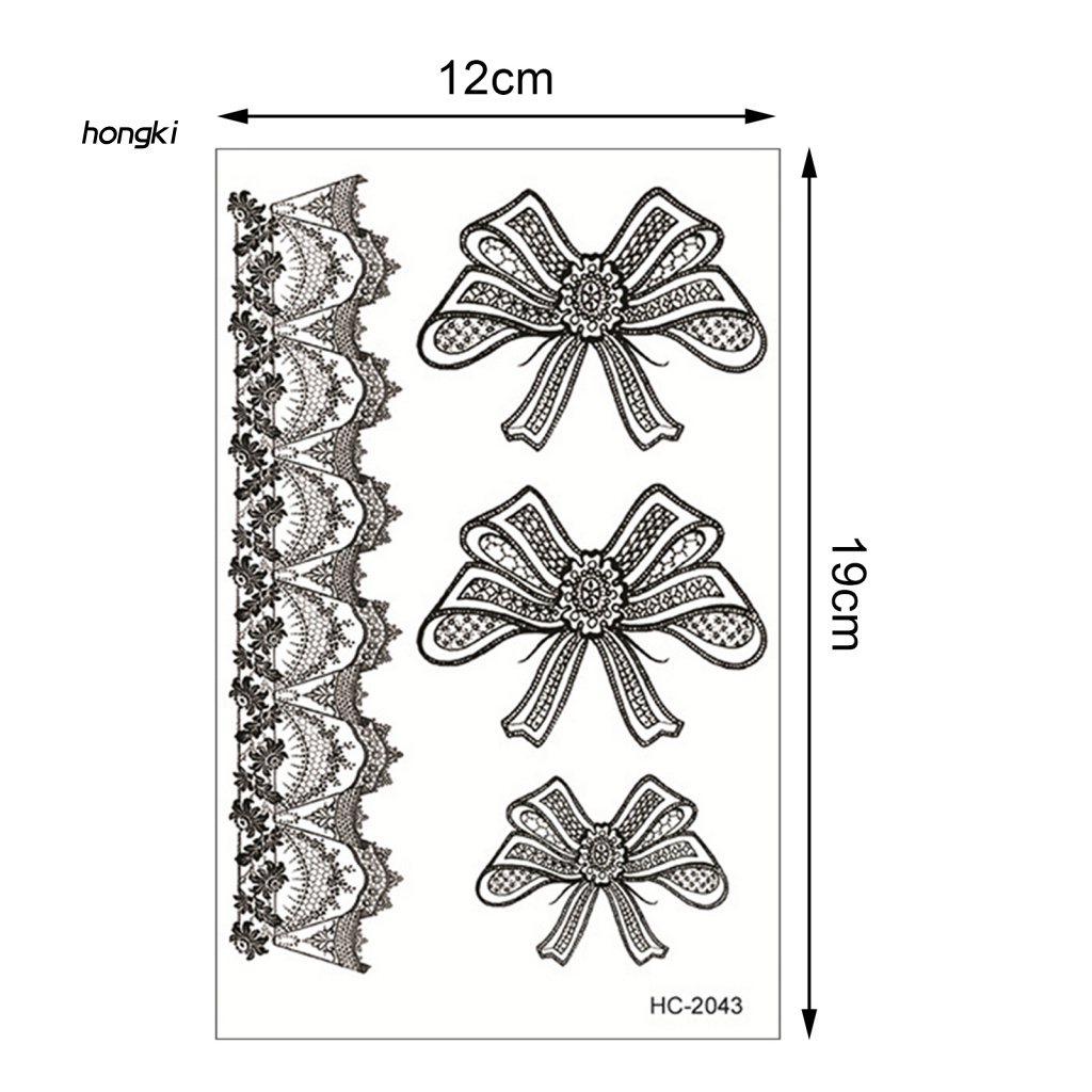 Hình Xăm Dán Họa Tiết Ren Trắng Đen Thân Thiện Với Môi Trường