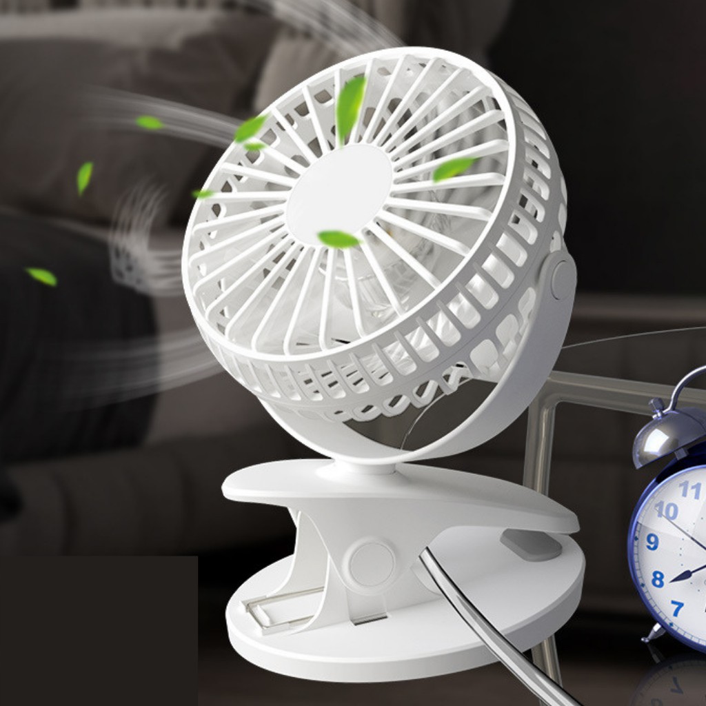 Quạt Kẹp Bàn Mini Thích hợp cho dân Văn Phòng, Xoay 360 độ, Kẹp chắc chắn – Siêu Mát - Quạt tích điện mini
