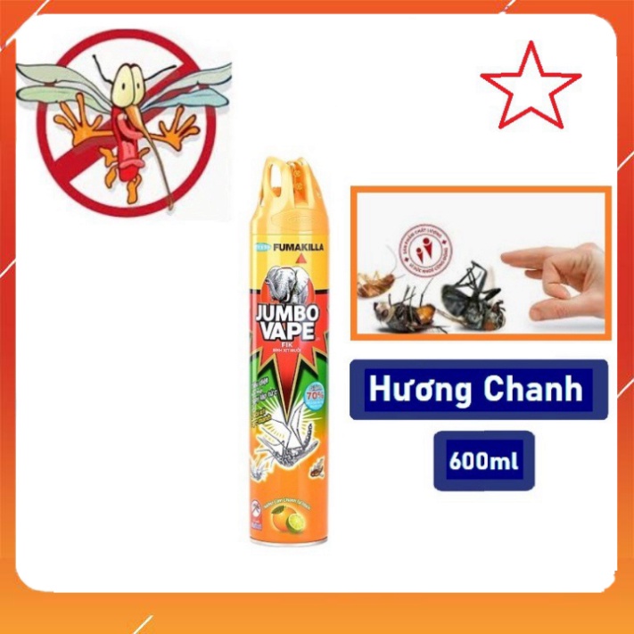 Xịt Muỗi JUMBO Hương Cam Chanh & Lavender Chai 600ml