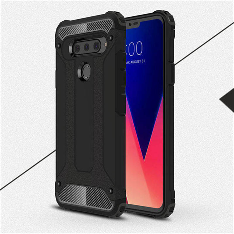 Ốp điện thoại silicon cao su cứng dạng giáp chịu tải nặng cho LG G6 G7 G8 V40 V50 ThinQ