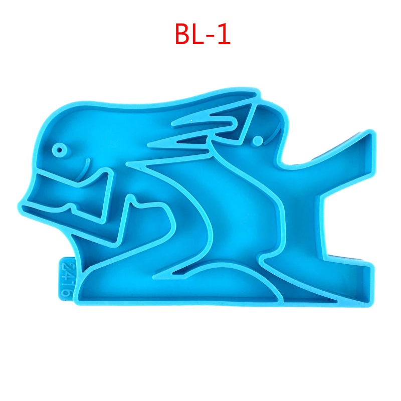 Khuôn Silicone Làm Móc Khóa Bằng Nhựa Epoxy Hình Cô Gái / Chú Chó Hôn Có Lỗ