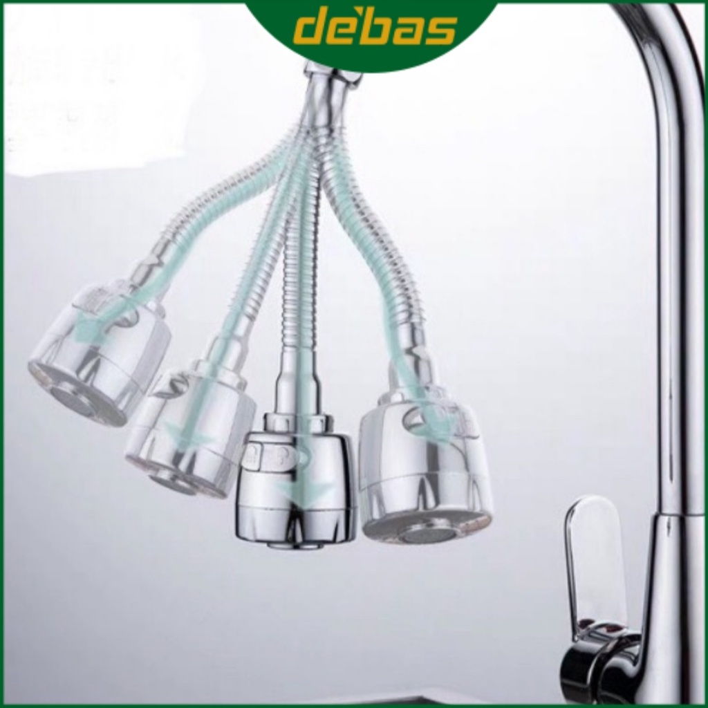 Đầu nối vòi rửa bát dây lò xo inox 304 cố định được xoay 360 độ tăng áp 2 chế độ nước đầu vòi rửa bát Debas